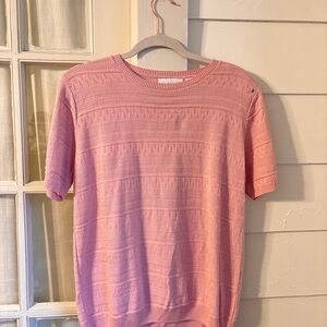 Alfred Dunner Pink Short Sleeve Knit Sweater